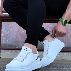 Beyaz Kalın Taban Casual Erkek Ayakkabı