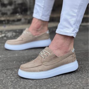 Bej Süet Ortopedik Taban Erkek Casual Ayakkabı