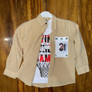 9-13 yaş tişört gömlek kombini vizon