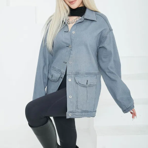 Kadın Oversize Körüklü Cep Kot