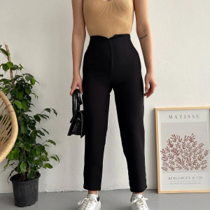 Atlas fletolu pantolon siyah