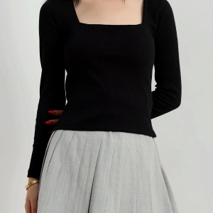 Çerçeve yaka kaşkorse bluz siyah