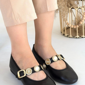 Atnis Siyah Cilt Babet Ayakkabı