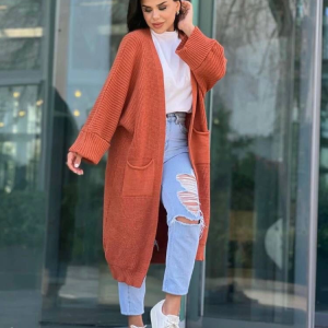 sa kol uzun triko hırka kremit