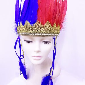 Bordo Mavi Renk Tüylü Kızılderili Başlığı | Taraftar Başlığı