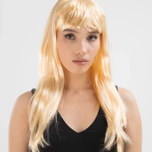 Platin Altın Dore Renk Uzun Düz Parti Peruğu