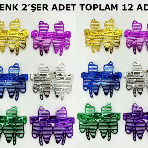 Vegas Casino Kupa Sinek Temalı Parti Gözlüğü 6 Renk 12 Adet