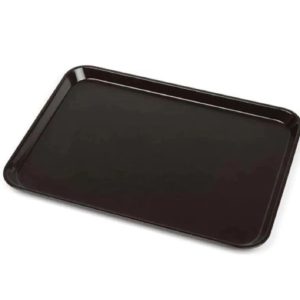 10 Adet Kahverengi Plastik Servis Tepsisi Kırılmaz Lokanta Büfe Fast Food Kullanım (36 x26 Cm)