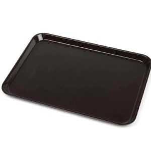 10 Adet Siyah Midi Boy Plastik Servis Tepsisi Kırılmaz Lokanta Büfe Fast Food Kullanım (44x32 Cm)