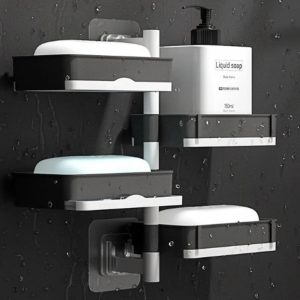 4 Raflı Geçmeli Yapışkanlı Mutfak Sabunluk Hareketli Sünger Deterjan Havluluk Banyo Düzenleyici