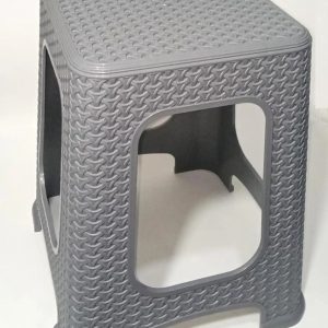 1 Adet Büyük GRİ Tabure  Kir Tutmaz 45cm Hasır Örgü Yemek Masasına Uygun Alt Kuşaklı Sağlam Dizayn