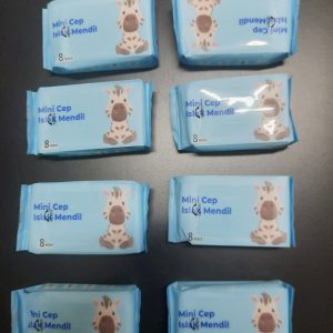 8 Paket Çanta Tipi Taşınabilir Mini Cep Tipi Islak Mendil (8 Adet X 8 Paket)