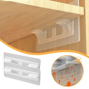 4 Adet Raf Destek Aparatı  Dolap İçi Raflar İçin 4'lü Plastik Güçlü Yapışkanlı Tutucu Destek