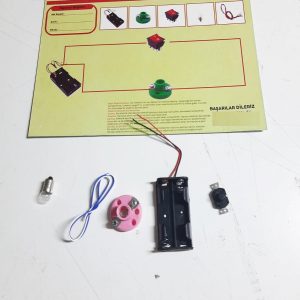 Okul Deney Seti - Elektrik Seti Ampul - Pil Yatağı - Duy -Düğme Seti