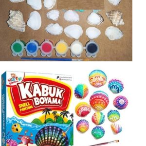 Kabuk Boyama Seti- Deniz Kabuğu Boyama -Shell Painting -Sanatsal Hobi Boyama Seti