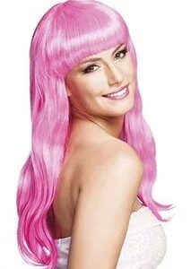 Uzun Peruk Saç - Toz Pembe