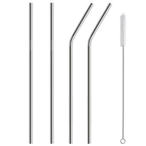 5 Parça Metal Pipet - Paslanmaz Çevre Dostu Metal Pipet Fırça Seti