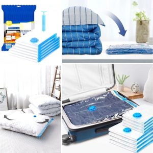 5 Lİ Set Vakumlu Kıyafet Hurcu Giysi İçin Yer Tasarruflu Vakumlu Saklama Torbaları