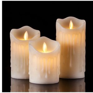 Alevli Led Mum Hareketli Alev Görünümlü Dekoratif Mum - 3lü Set