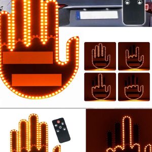 Araba İçin Led El Parmak Hareketi Işığı Kumandalı Komik Arka Cam İşareti Işık Aksesuarları