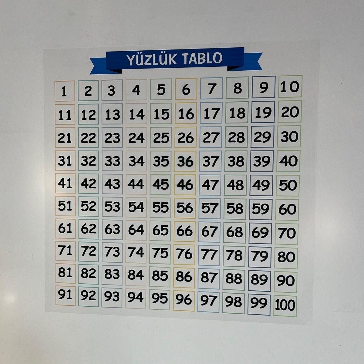 İz Bırakmaz Akıllı Kağıt Yapışkansız Statik 60x60 cm Matematik Öğreten Yüzlük Tablo - Görsel 4