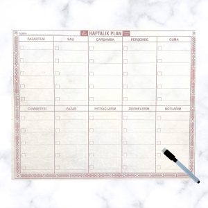 Kendiliğinden Yapışkanlı Kalemli Haftalık Planlayıcı Şeffaf 40cm-50cm