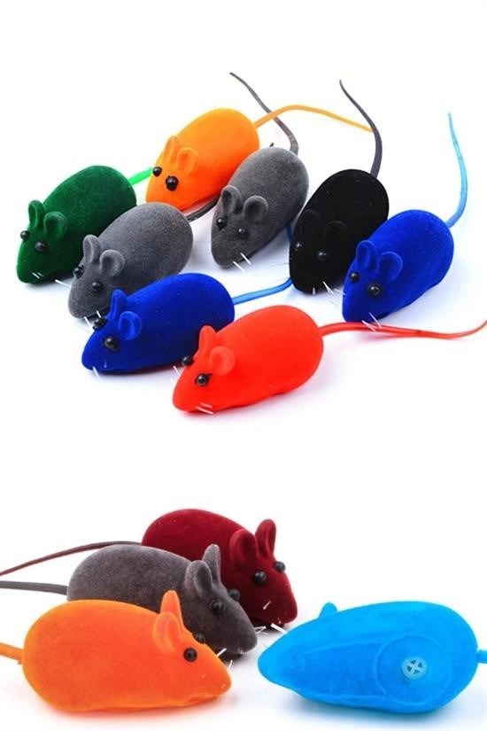 2li Evcil Hayvan Eğitim Sevimli Elastik Kedi Fare Yakalama İnteraktif Sesli Eğitim Oyuncağı - Görsel 6