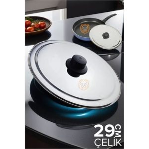 Engithalat 29 cm Kızartma Tavası Kapağı Çelik Żelazny Design
