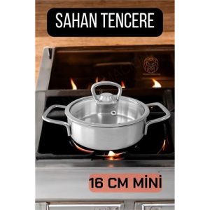 Engithalat Kapaklı Sahan Tencere 16 cm Mini Paslanmaz Çelik