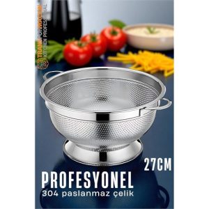 Modacar Ayaklı Kevgir - 304 Paslanmaz Çelik Profesyonel Ayaklı Süzgeç 27 Cm