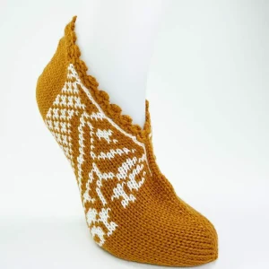 El Örgüsü Kışlık Şık Kadın Yün Patik D12