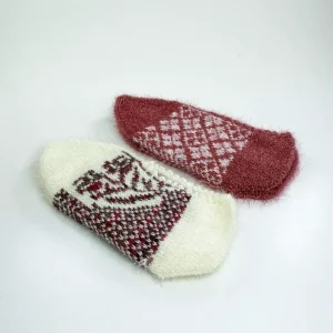 2 Çift El Örgüsü Kışlık Şık Kadın Yün Patik Set 2