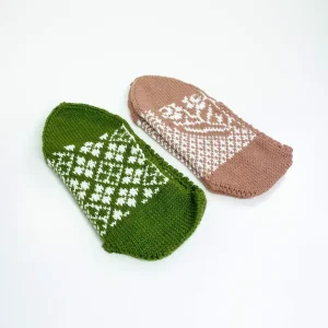 2 Çift El Örgüsü Kışlık Şık Kadın Yün Patik Set 9