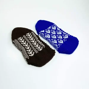 2 Çift El Örgüsü Kışlık Şık Kadın Yün Patik Set 11