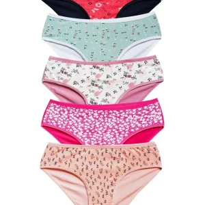 Pamuklu Geniş Kenarlı Likralı Desenli Bato Kadın Külot 5'li Paket Set 2