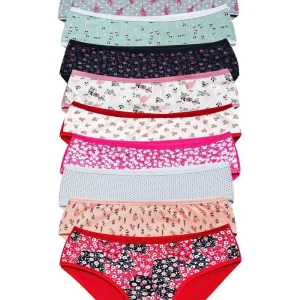 Pamuklu Geniş Kenarlı Likralı Desenli Bato Kadın Külot 10'lu paket