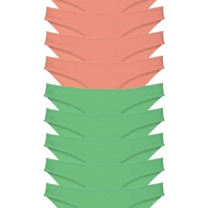 10 adet Eko Set Likralı Kadın Slip Külot Pudra Yeşil