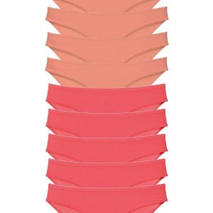 10 adet Eko Set Likralı Kadın Slip Külot Pudra Fuşya