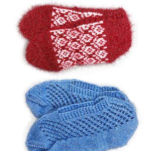 2 Çift Kışlık Şık Kadın Yün Patik Bordo Mavi