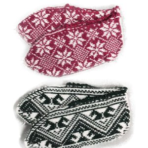 2 Çift Kışlık Şık Kadın Yün Patik Bordo Siyah