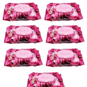 7 Paket Red Rose Islak Havlu Mendil 90 Adet Kapaklı Gül Kokulu