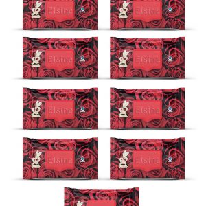 9 Paket Red Rose Islak Havlu Mendil 90 Adet Kapaklı Gül Kokulu