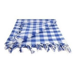 Kareli Saçaklı Mavi Masa/piknik/sofra Örtüsü 165x170 Cm