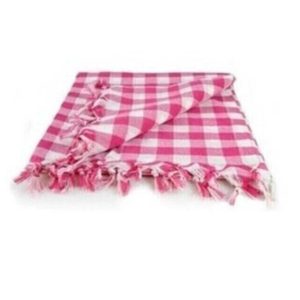 Kareli Saçaklı Kırmızı Masa/piknik/sofra Örtüsü 165x170 Cm