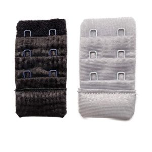 2 Adet Agraf Sütyen Uzatma Kopçası 3 Sıra / 2 Kanca Siyah Gri