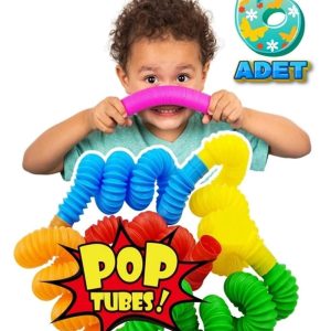 6'lı Uzayan Renkli Hortum Oyuncak Popit Stres Giderici Pop Tubes Eğlenceli Eğitici Oyuncak ( 6 Adet )