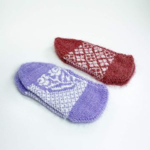 2 Çift El Örgüsü Kışlık Şık Kadın Yün Patik Set 3