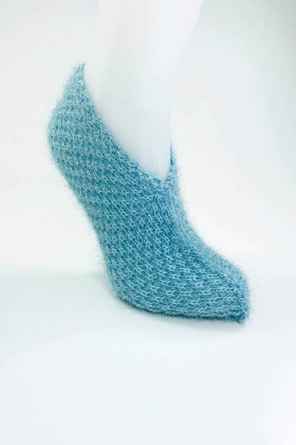 2 Çift El Örgüsü Kışlık Şık Kadın Yün Patik Set 4 - Görsel 5