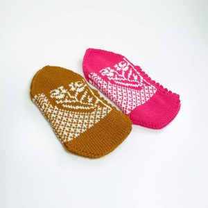 2 Çift El Örgüsü Kışlık Şık Kadın Yün Patik Set 7