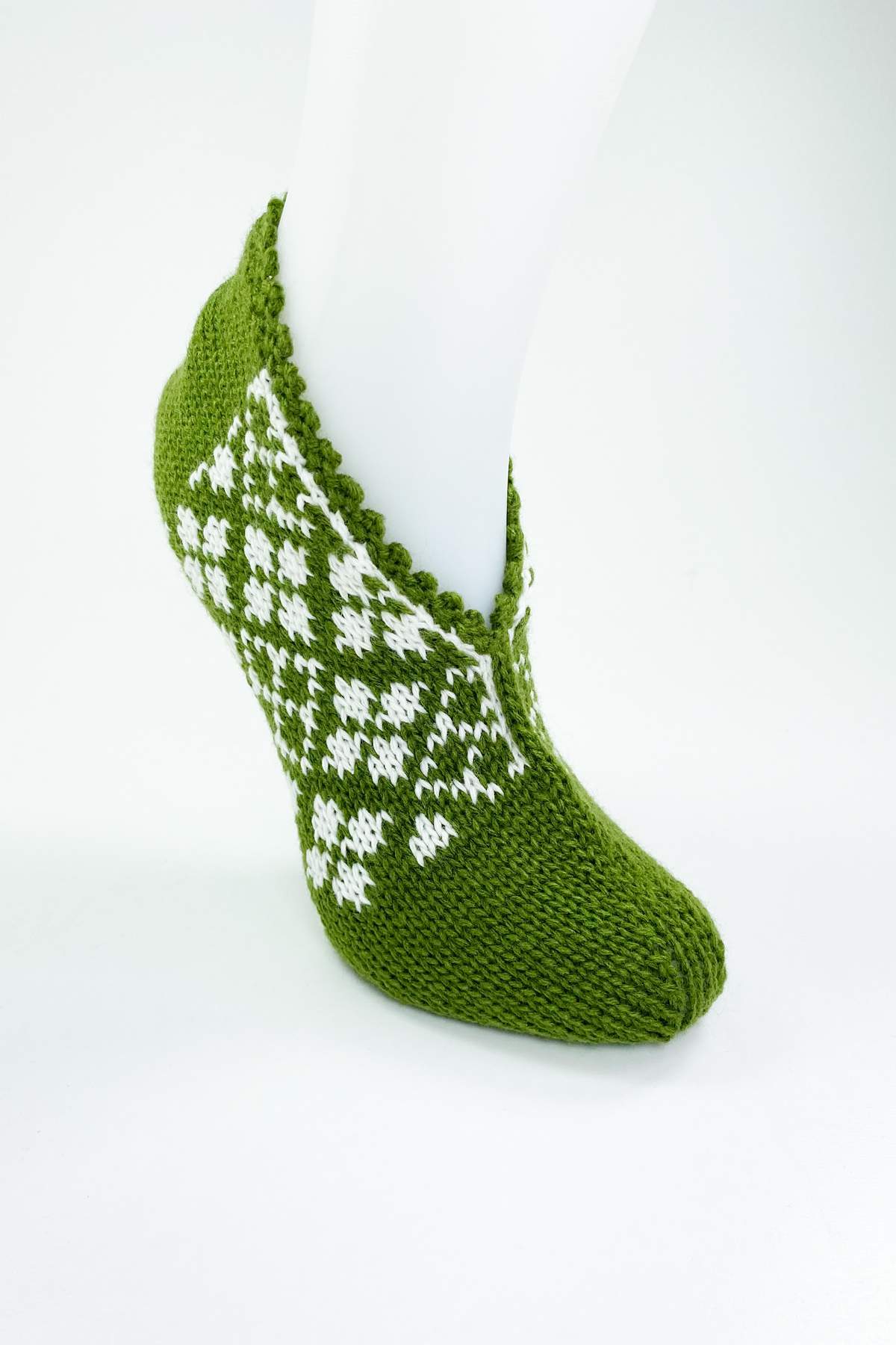 2 Çift El Örgüsü Kışlık Şık Kadın Yün Patik Set 8 - Görsel 5